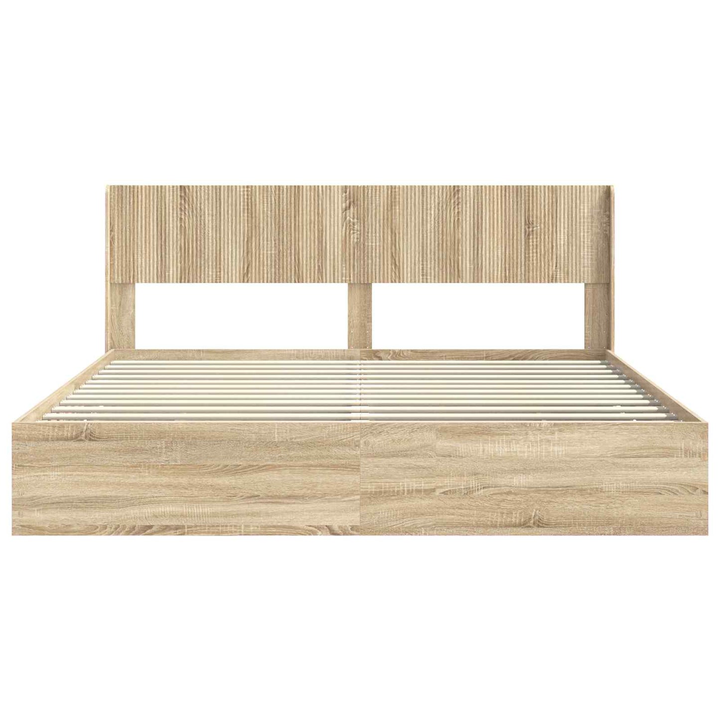 vidaXL Bed Frame with Storage and Headboard Sonoma Oak 200 x 200 cm