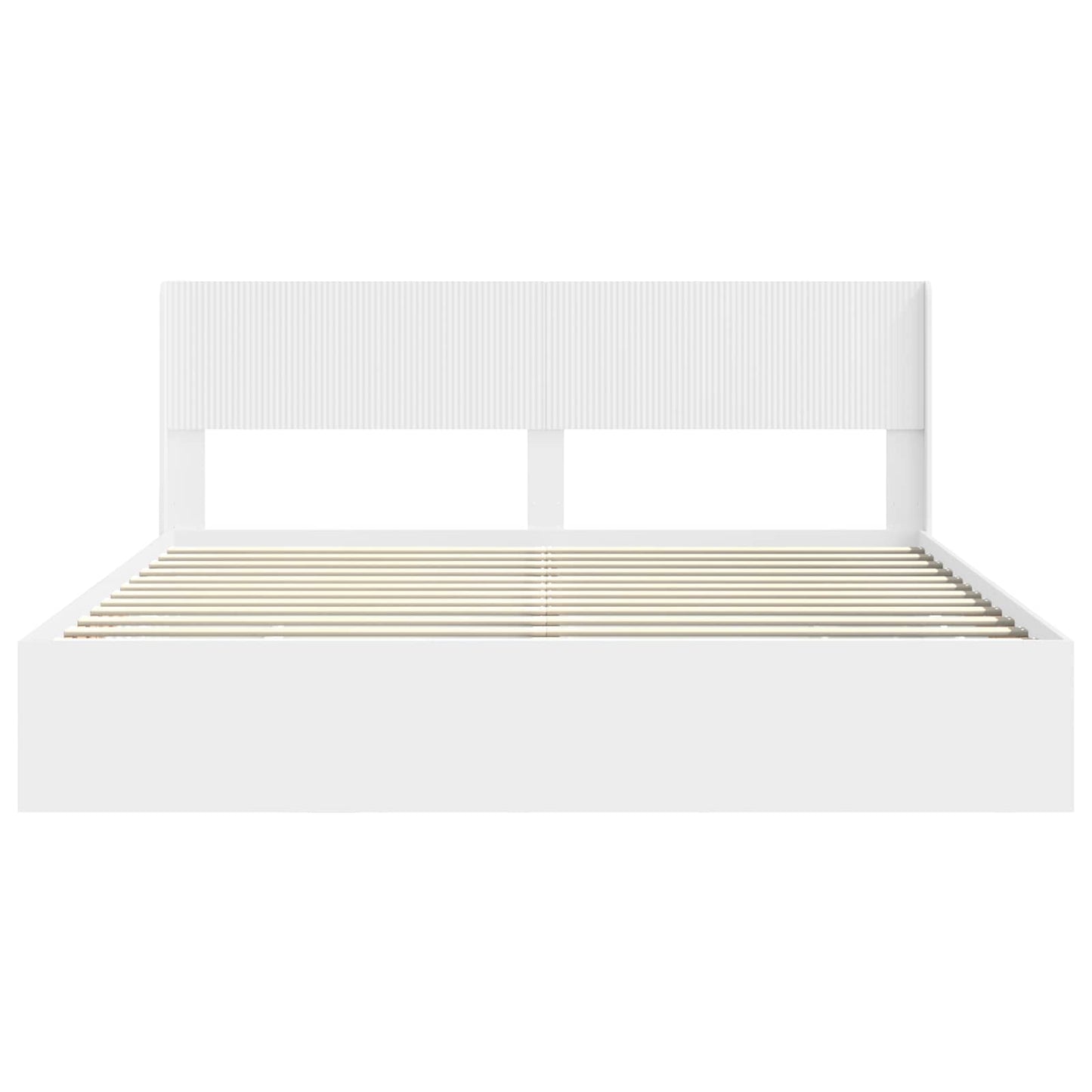 vidaXL Bed Frame with Storage and Headboard White 180 x 200 cm