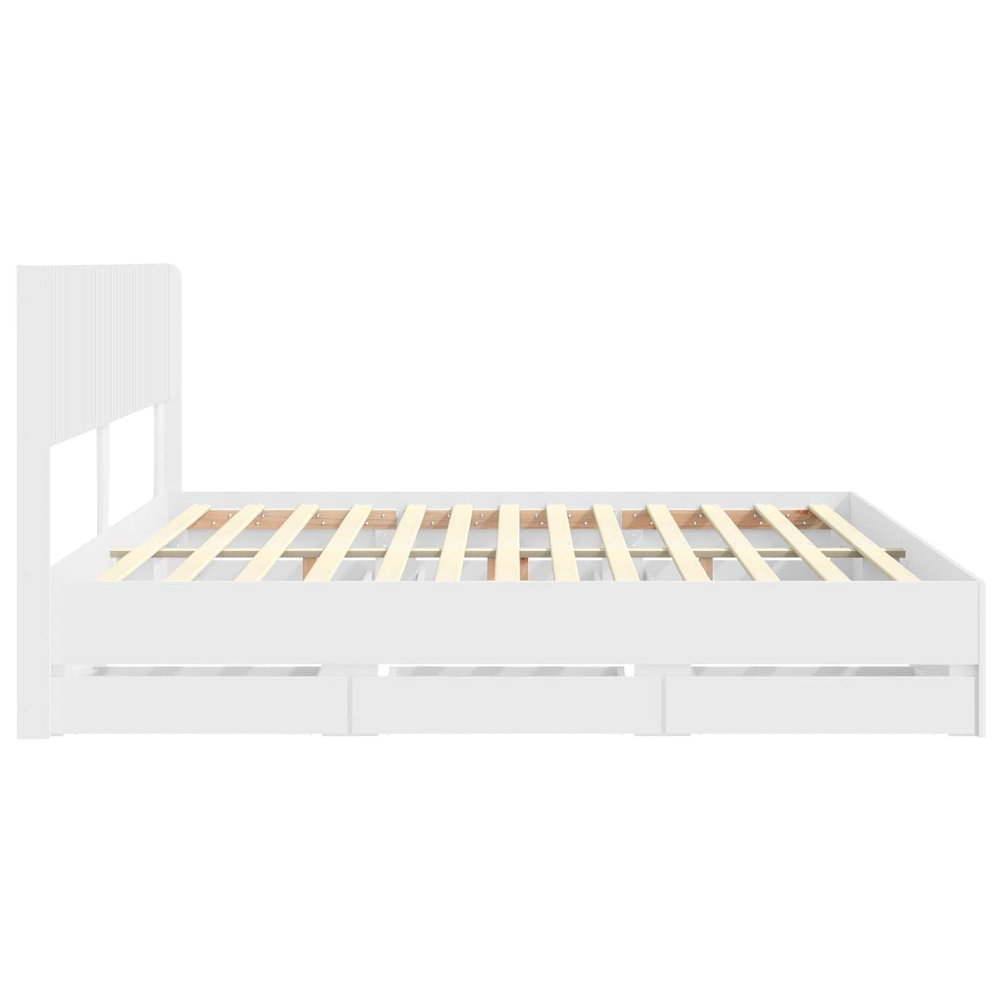 vidaXL Bed Frame with Storage and Headboard White 180 x 200 cm