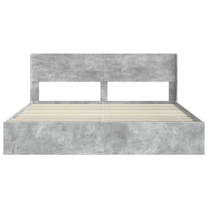 vidaXL Bed Frame with Storage and Headboard Concrete Grey 180 x 200 cm