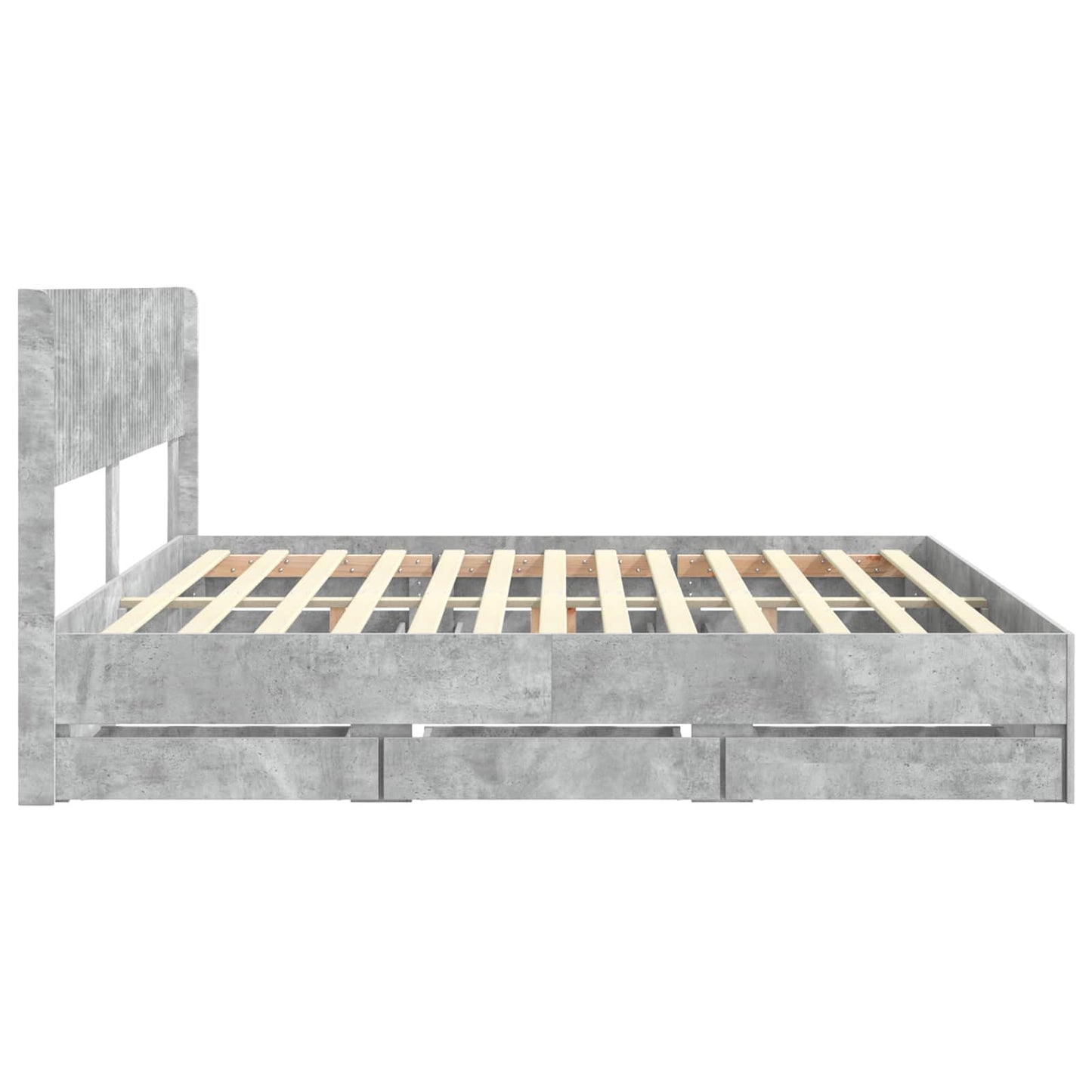 vidaXL Bed Frame with Storage and Headboard Concrete Grey 180 x 200 cm