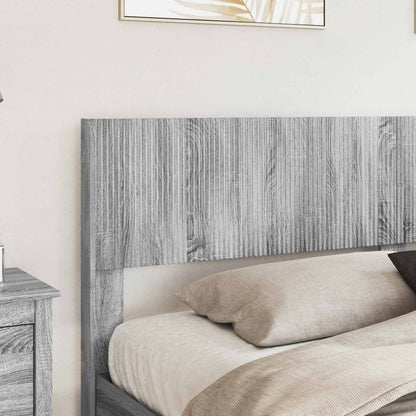 vidaXL Bed Frame with Storage and Headboard Grey Sonoma 180 x 200 cm