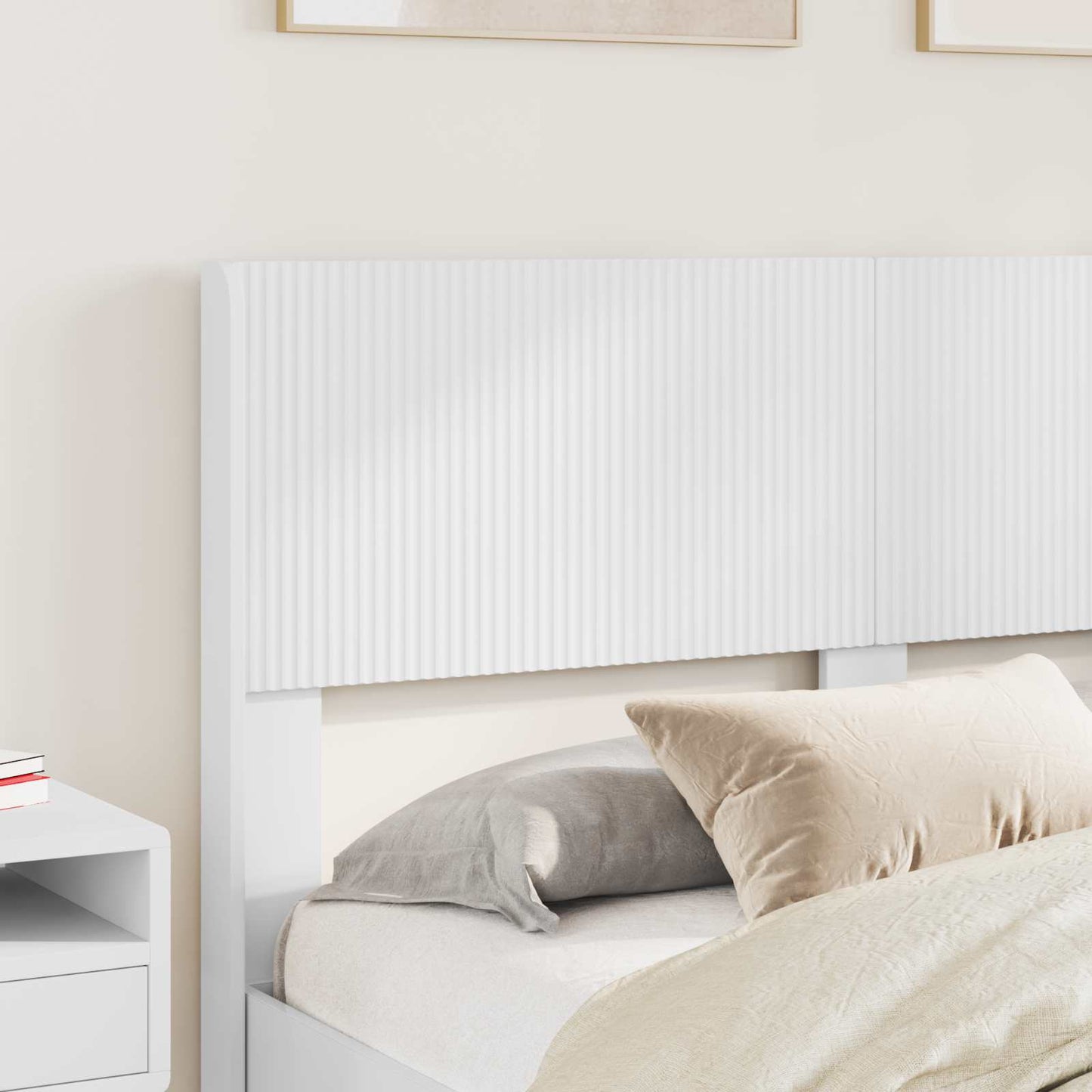 vidaXL Bed Frame with Storage and Headboard White 160 x 200 cm