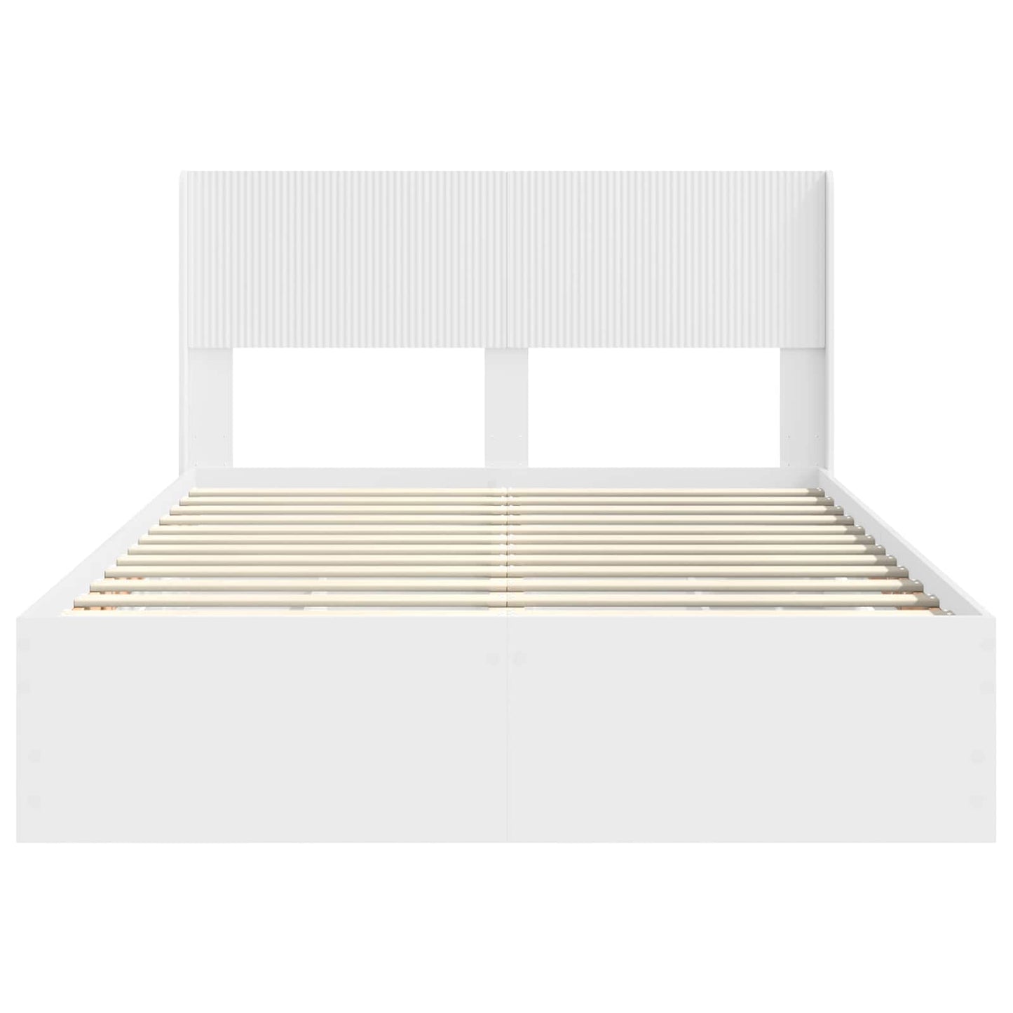 vidaXL Bed Frame with Storage and Headboard White 160 x 200 cm