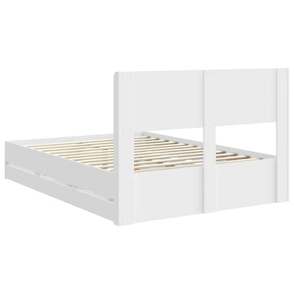 vidaXL Bed Frame with Storage and Headboard White 150 x 200 cm