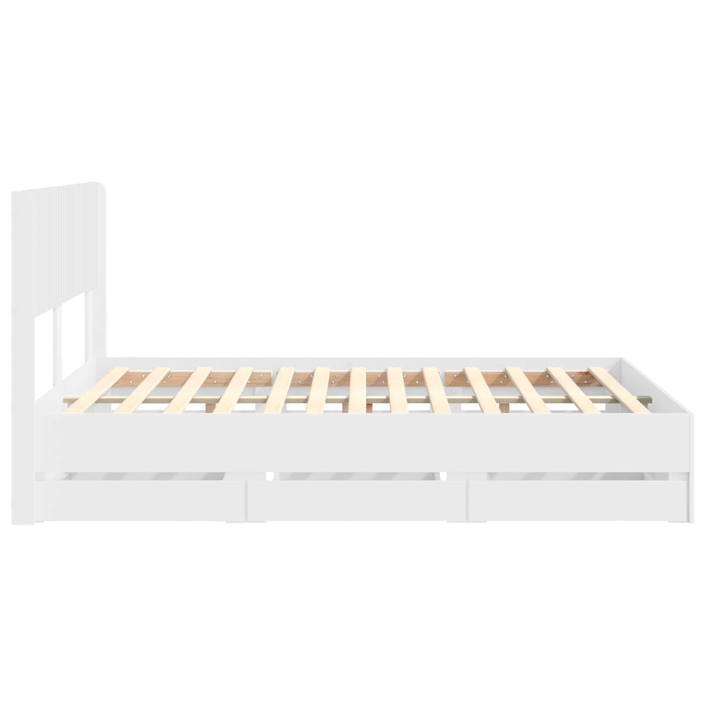 vidaXL Bed Frame with Storage and Headboard White 150 x 200 cm