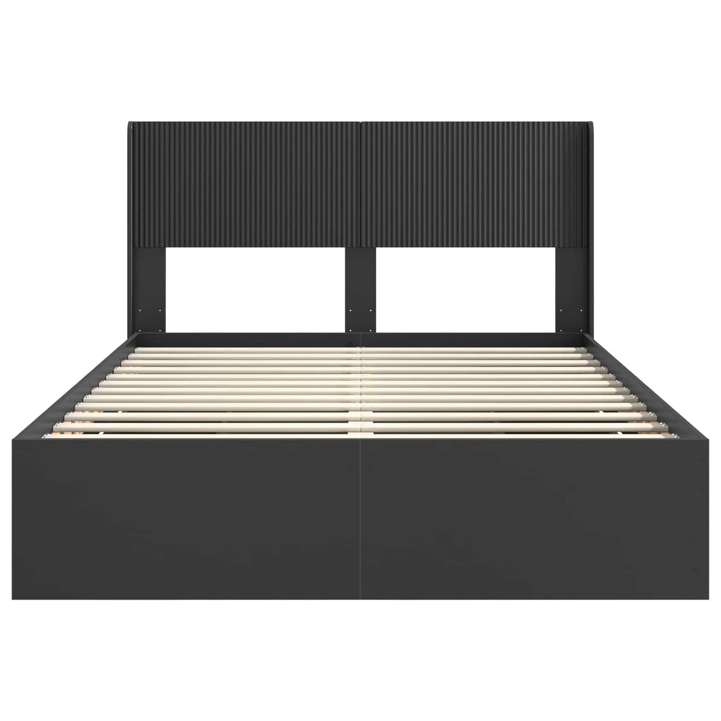 vidaXL Bed Frame with Storage and Headboard Black 150 x 200 cm