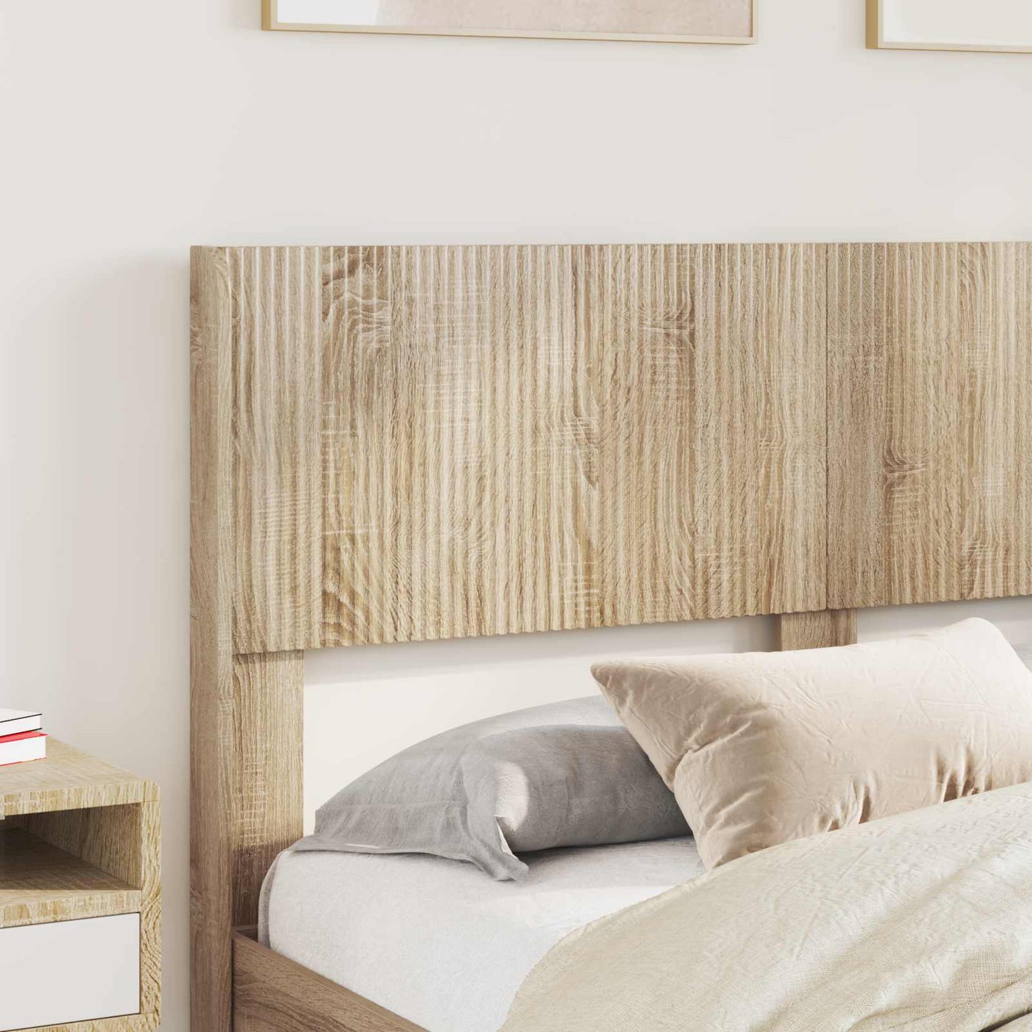 vidaXL Bed Frame with Storage and Headboard Sonoma Oak 150 x 200 cm