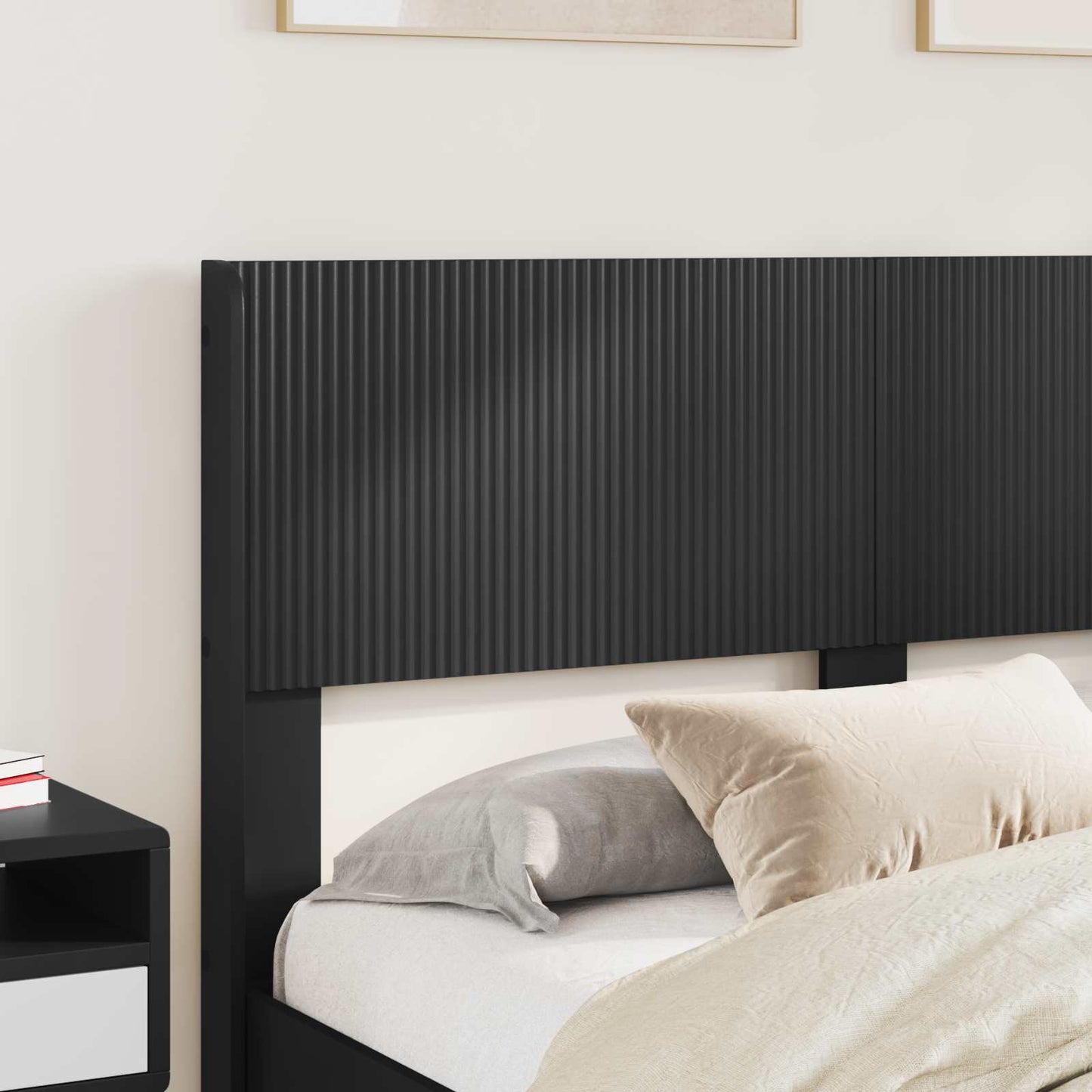 vidaXL Bed Frame with Storage and Headboard Black 140 x 190 cm