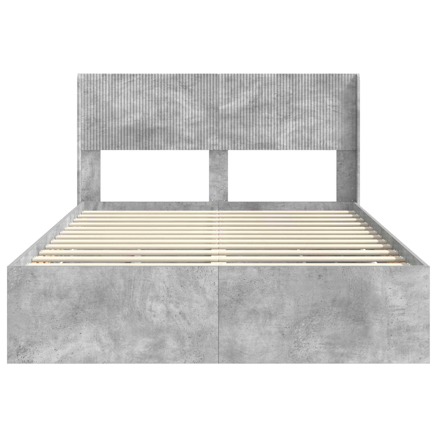 vidaXL Bed Frame with Storage and Headboard Concrete Grey 140 x 190 cm