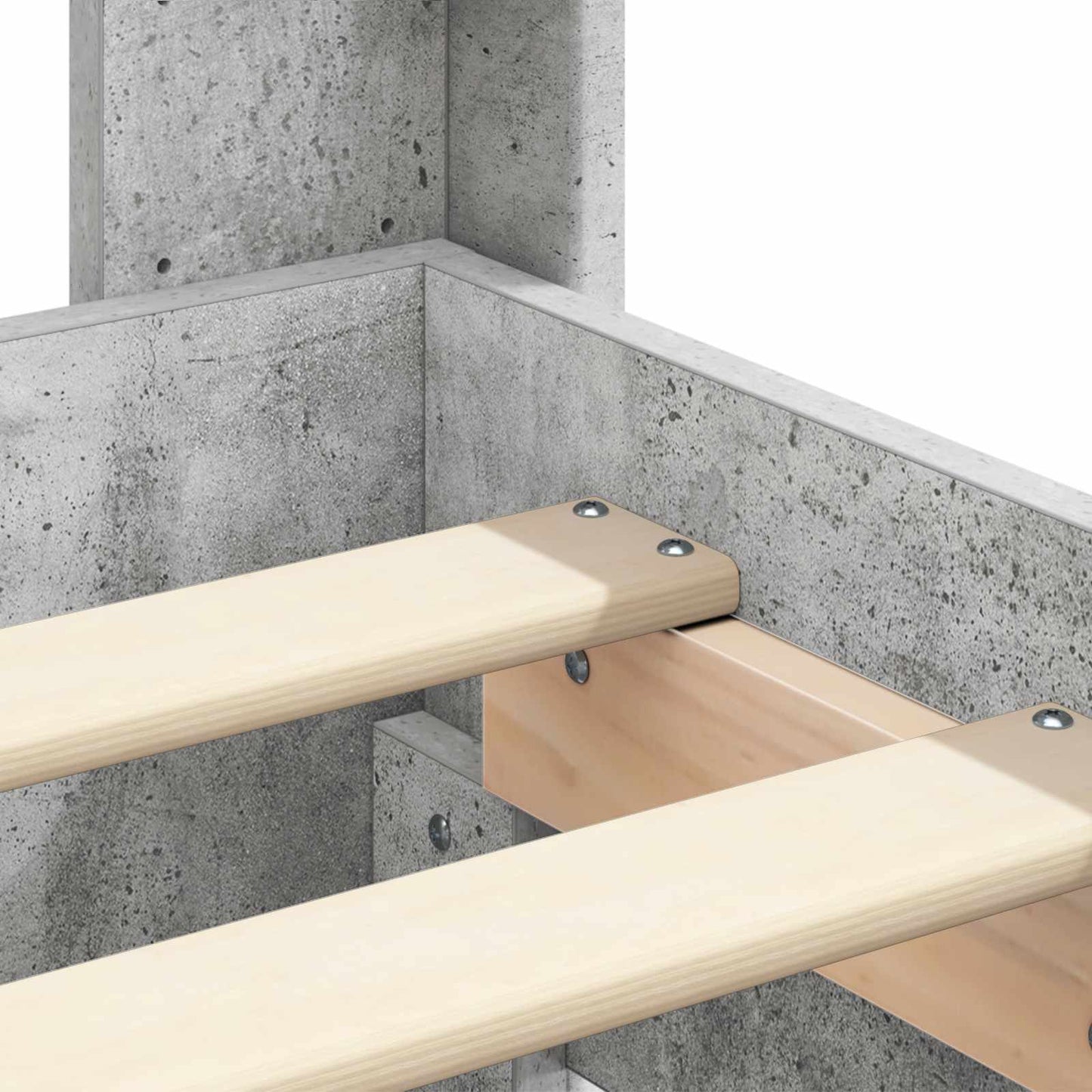 vidaXL Bed Frame with Storage and Headboard Concrete Grey 135 x 190 cm