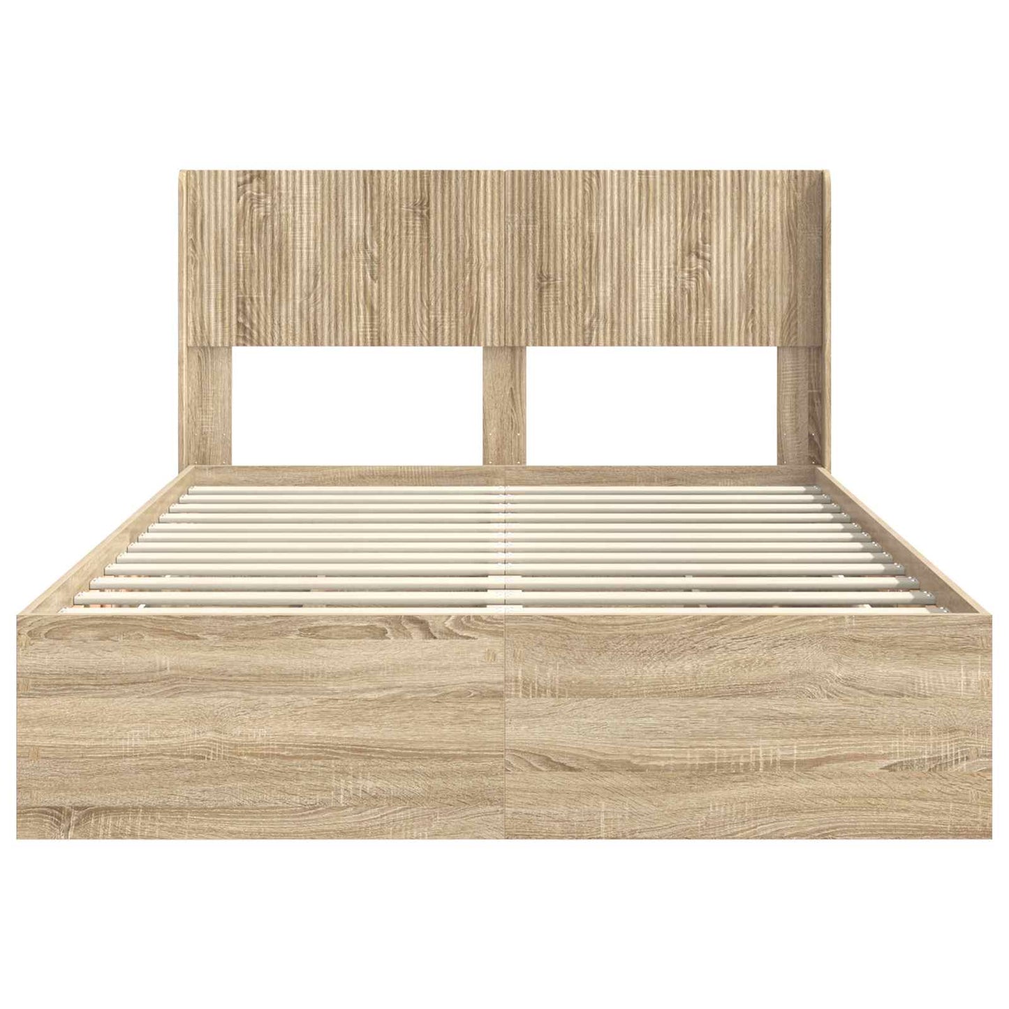 vidaXL Bed Frame with Storage and Headboard Sonoma Oak 120 x 190 cm