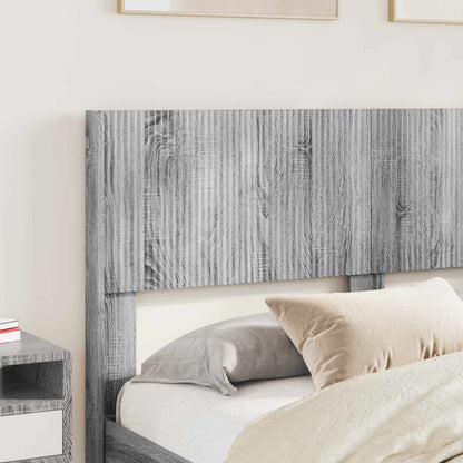 vidaXL Bed Frame with Storage and Headboard Grey Sonoma 120 x 190 cm