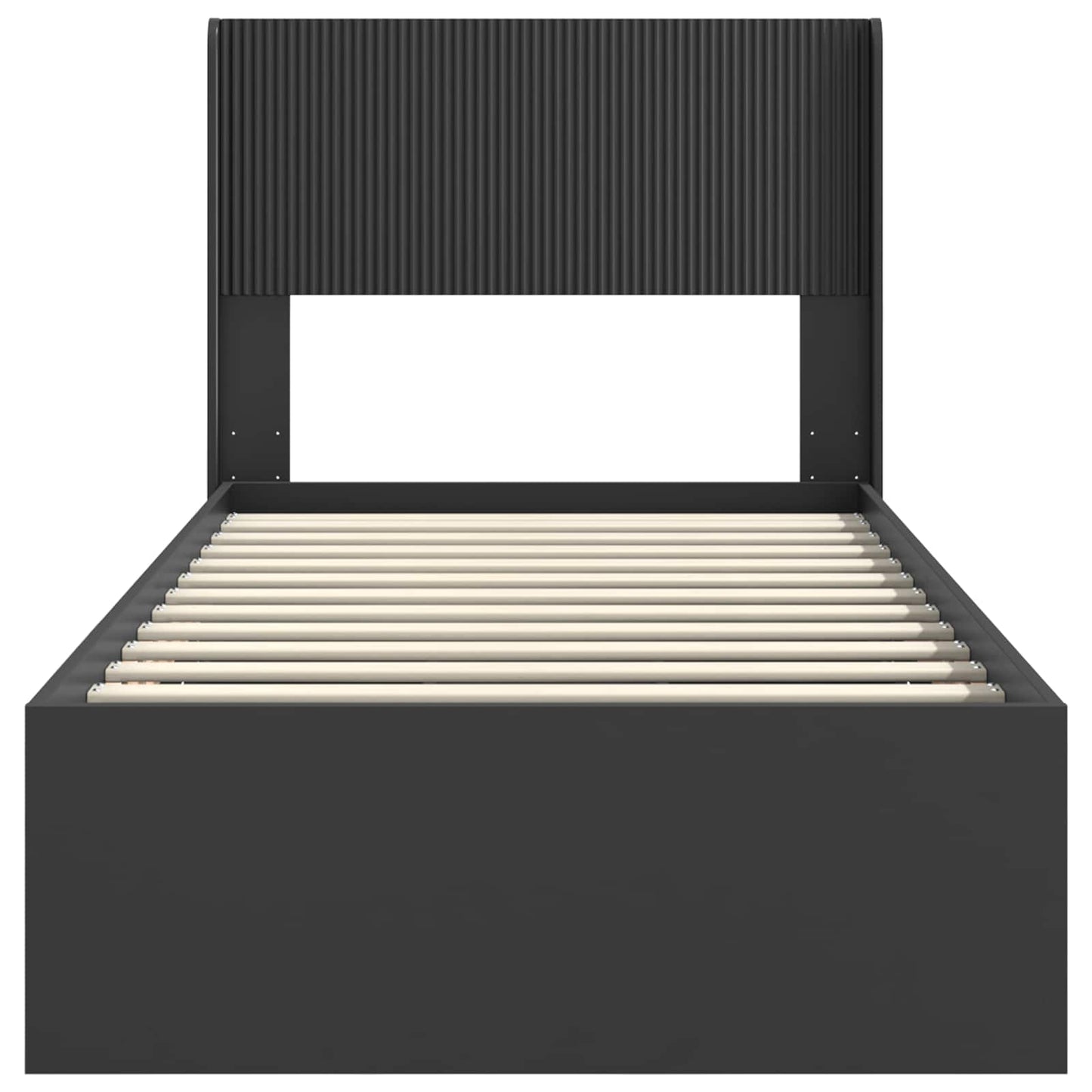 vidaXL Bed Frame with Storage and Headboard Black 100 x 200 cm