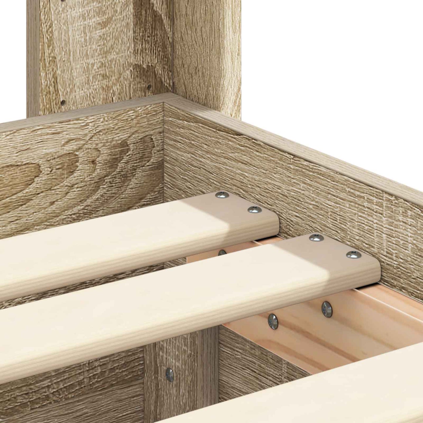 vidaXL Bed Frame with Storage and Headboard Sonoma Oak 100 x 200 cm