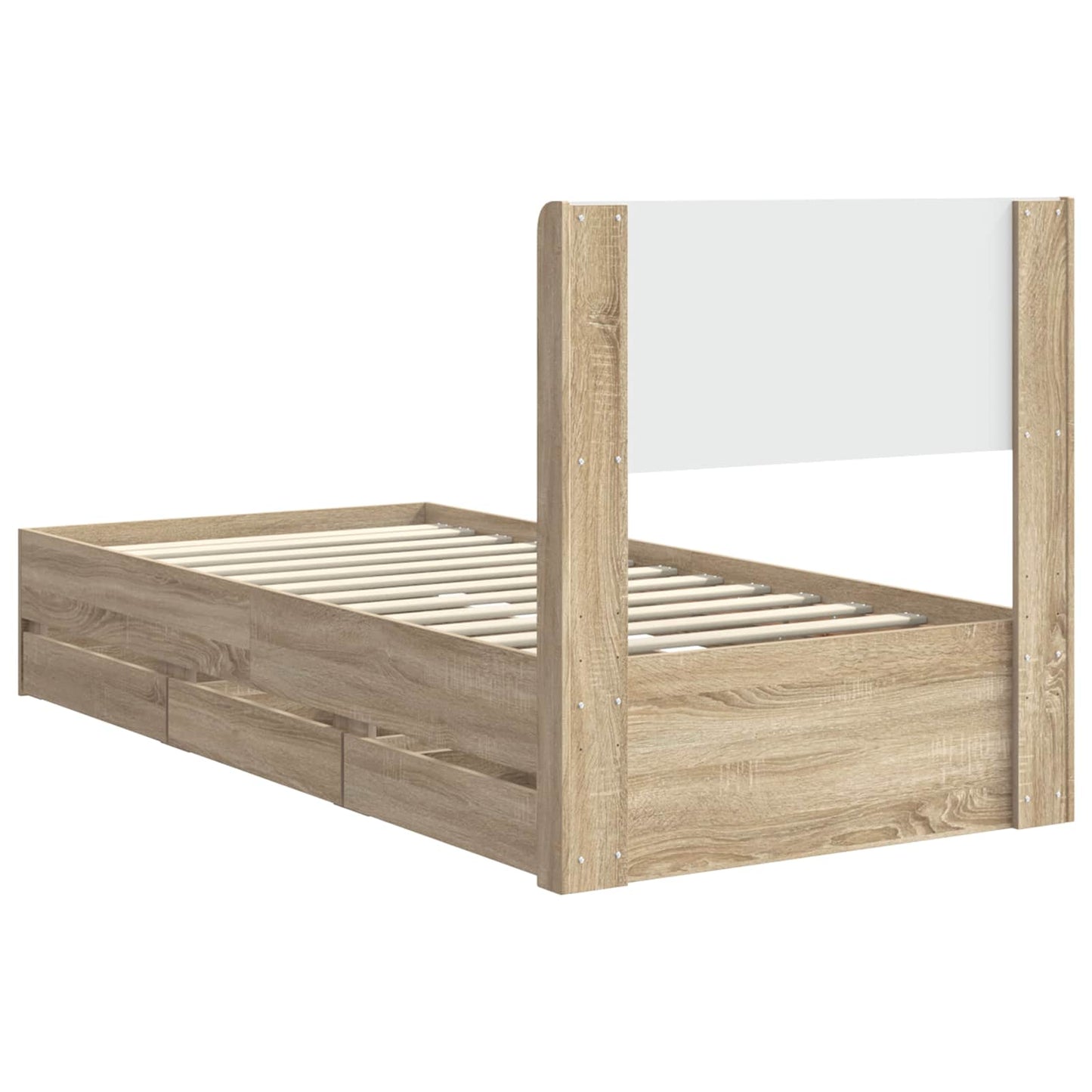 vidaXL Bed Frame with Storage and Headboard Sonoma Oak 100 x 200 cm