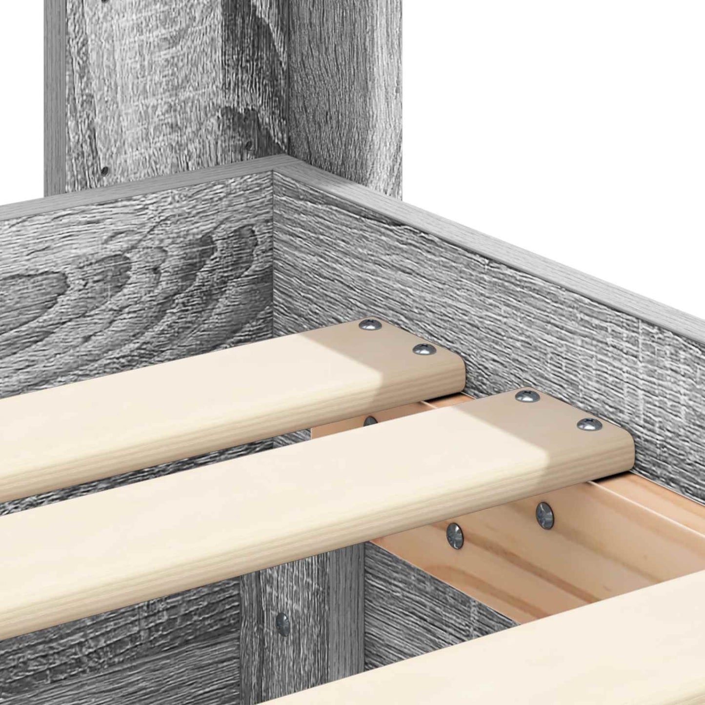 vidaXL Bed Frame with Storage and Headboard Grey Sonoma 100 x 200 cm