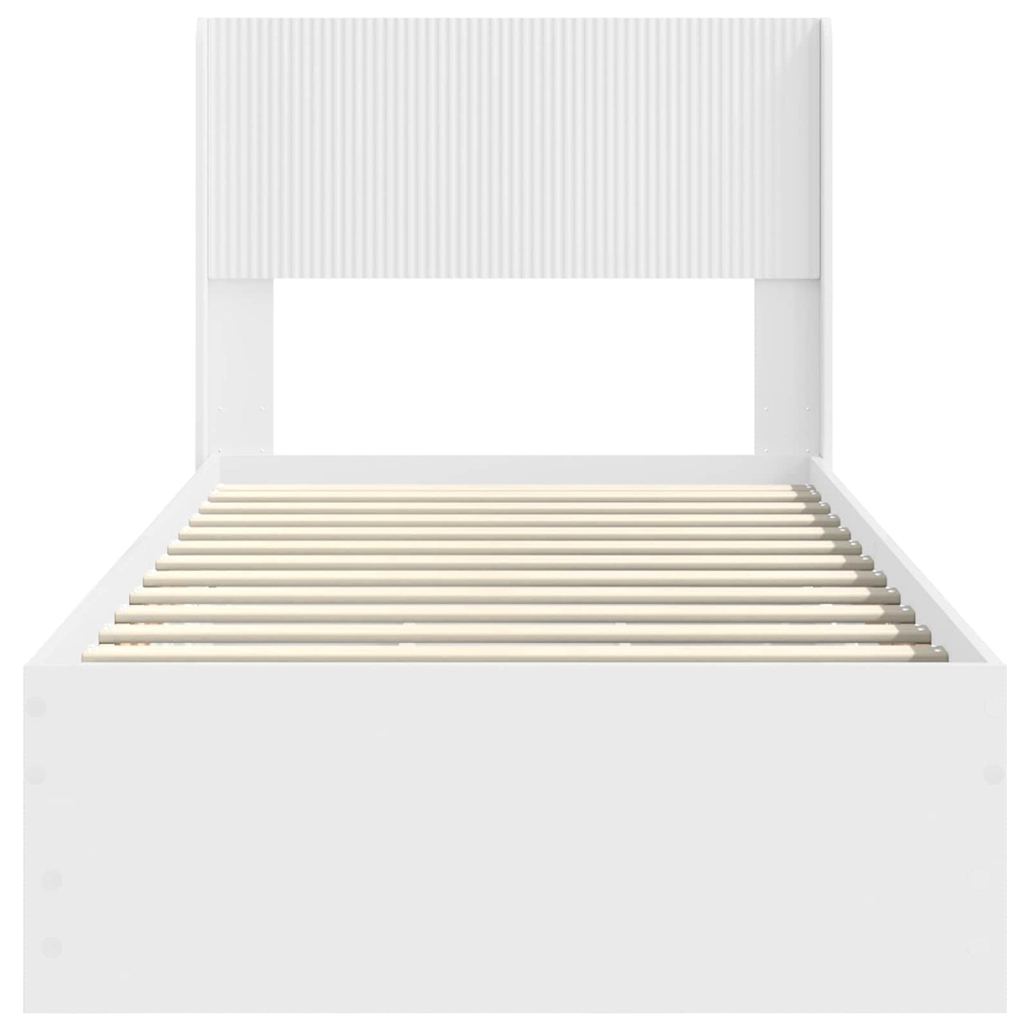 vidaXL Bed Frame with Storage and Headboard White 90 x 200 cm