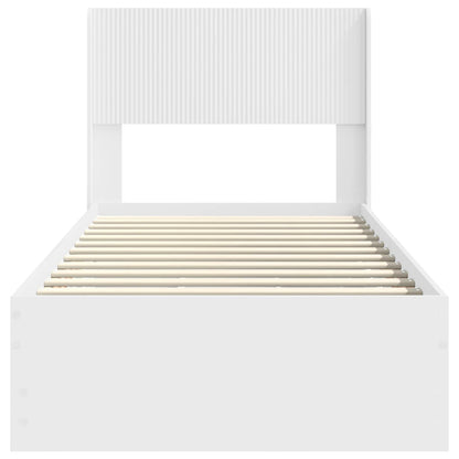 vidaXL Bed Frame with Storage and Headboard White 90 x 200 cm