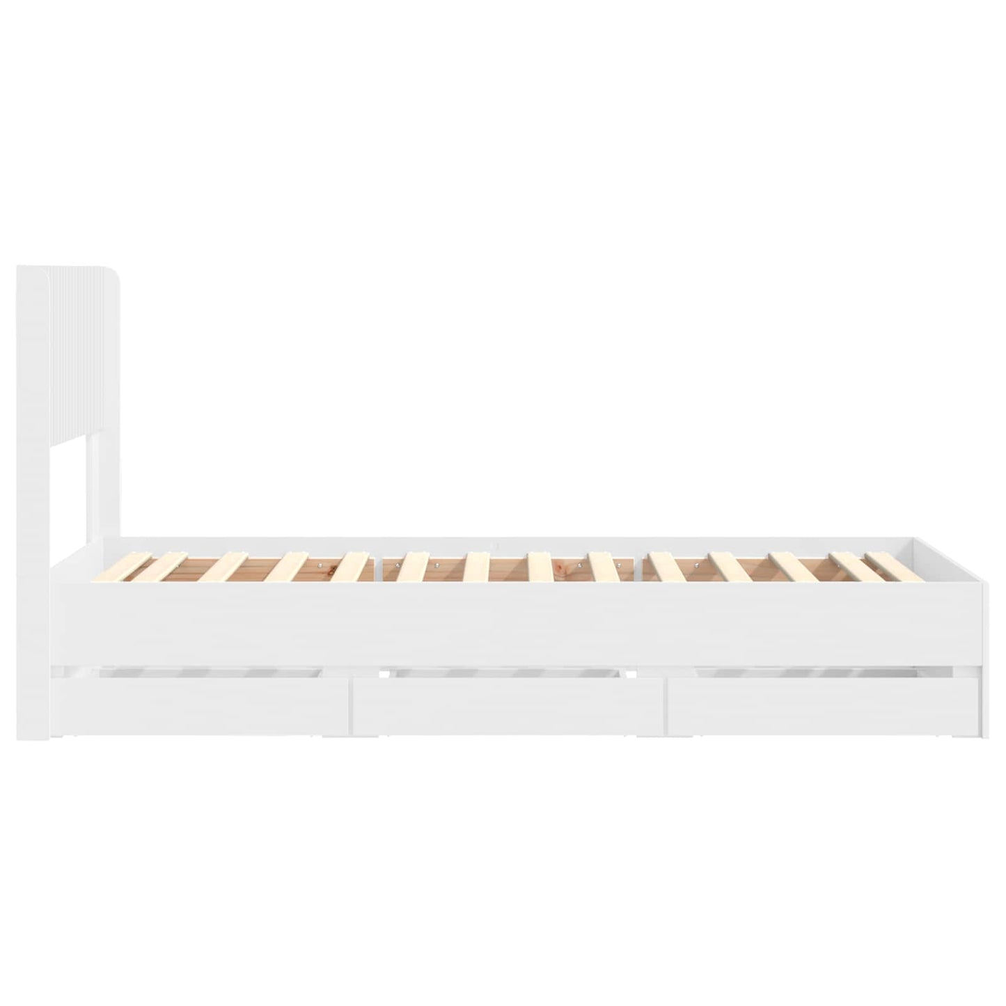 vidaXL Bed Frame with Storage and Headboard White 90 x 200 cm