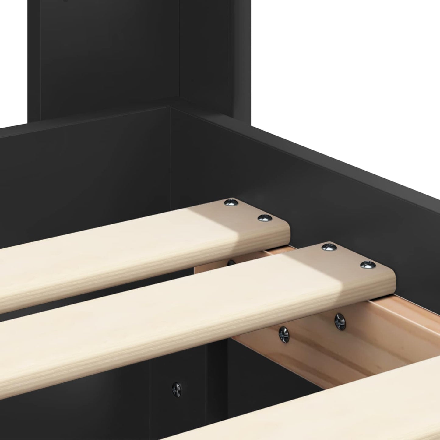 vidaXL Bed Frame with Storage and Headboard Black 90 x 200 cm