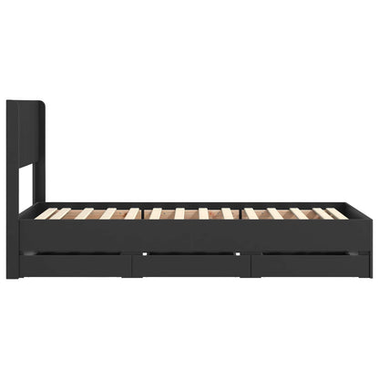 vidaXL Bed Frame with Storage and Headboard Black 90 x 200 cm