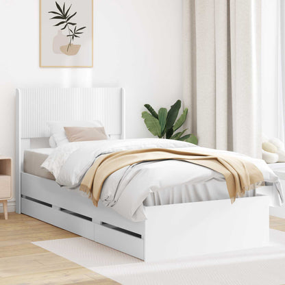 vidaXL Bed Frame with Storage and Headboard White 90 x 190 cm
