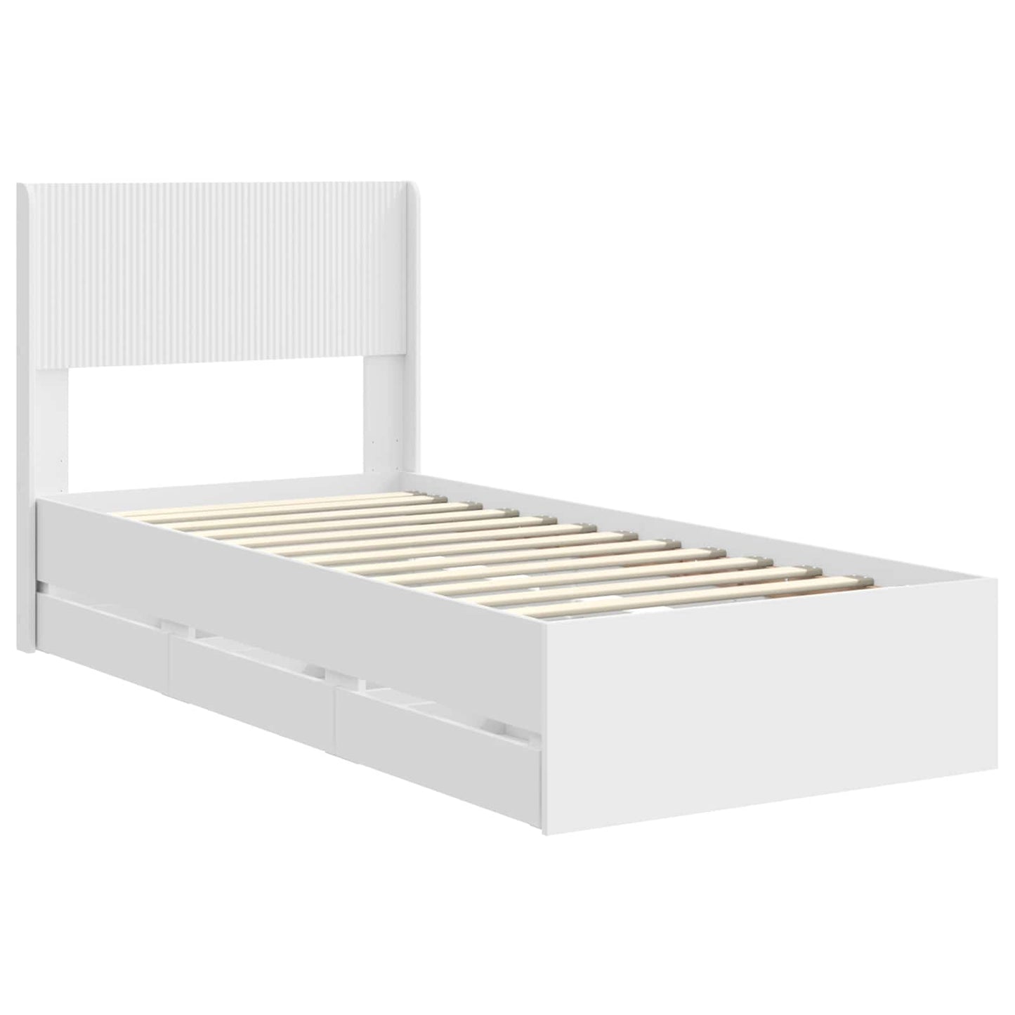 vidaXL Bed Frame with Storage and Headboard White 90 x 190 cm