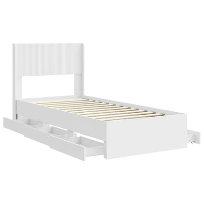 vidaXL Bed Frame with Storage and Headboard White 90 x 190 cm