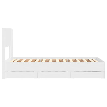 vidaXL Bed Frame with Storage and Headboard White 90 x 190 cm