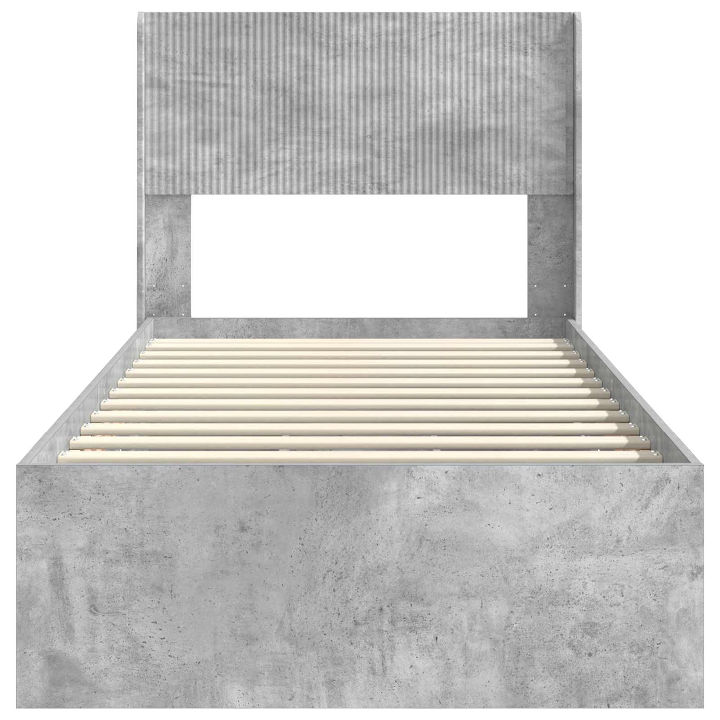 vidaXL Bed Frame with Storage and Headboard Concrete Grey 90 x 190 cm
