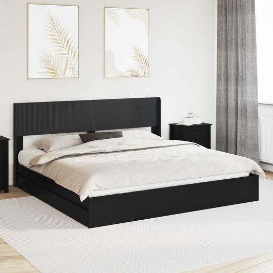 vidaXL Bed Frame with Storage and Headboard 2 pcs Engineered Wood