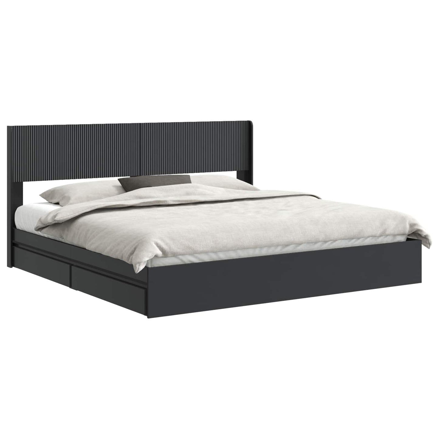 vidaXL Bed Frame with Storage and Headboard 2 pcs Engineered Wood