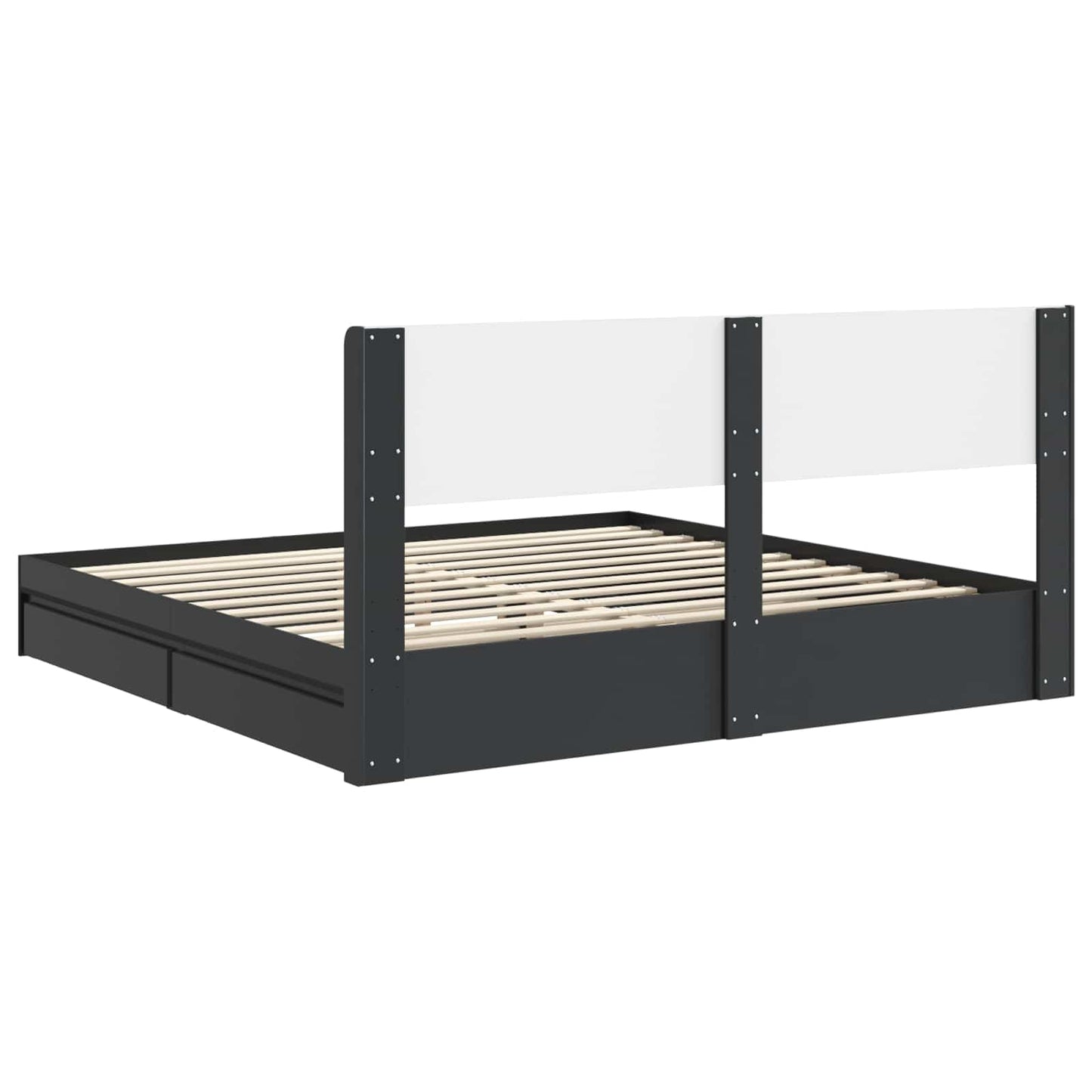 vidaXL Bed Frame with Storage and Headboard 2 pcs Engineered Wood