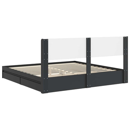 vidaXL Bed Frame with Storage and Headboard 2 pcs Engineered Wood
