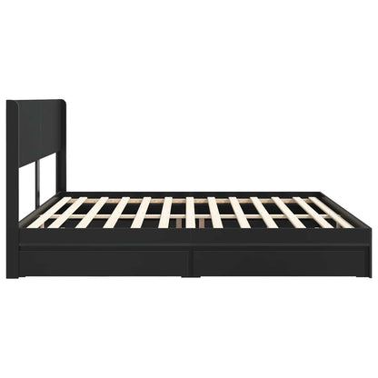 vidaXL Bed Frame with Storage and Headboard 2 pcs Engineered Wood