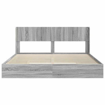 vidaXL Bed Frame with Storage and Headboard 2 pcs Engineered Wood