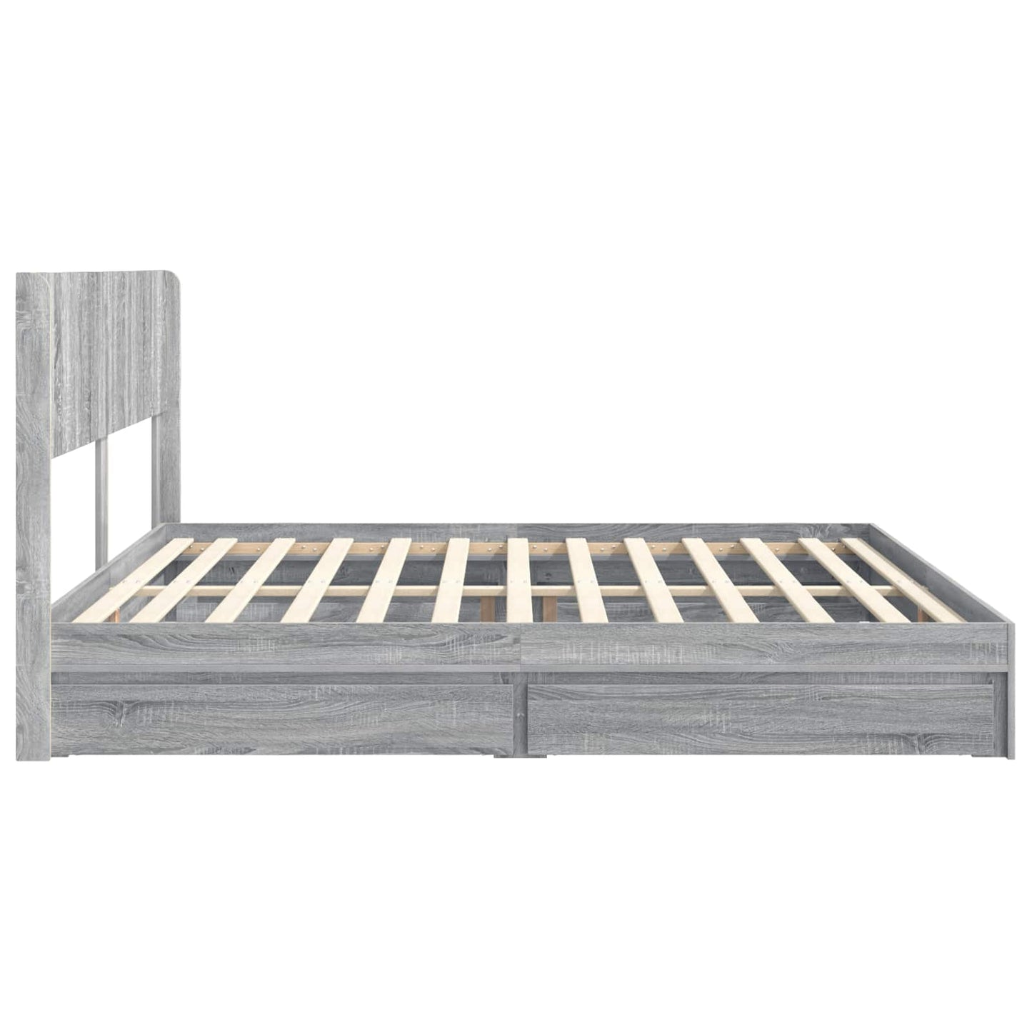 vidaXL Bed Frame with Storage and Headboard 2 pcs Engineered Wood