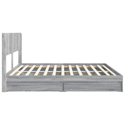 vidaXL Bed Frame with Storage and Headboard 2 pcs Engineered Wood