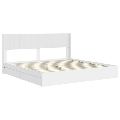 vidaXL Bed Frame with Storage and Headboard White 180 x 200 cm