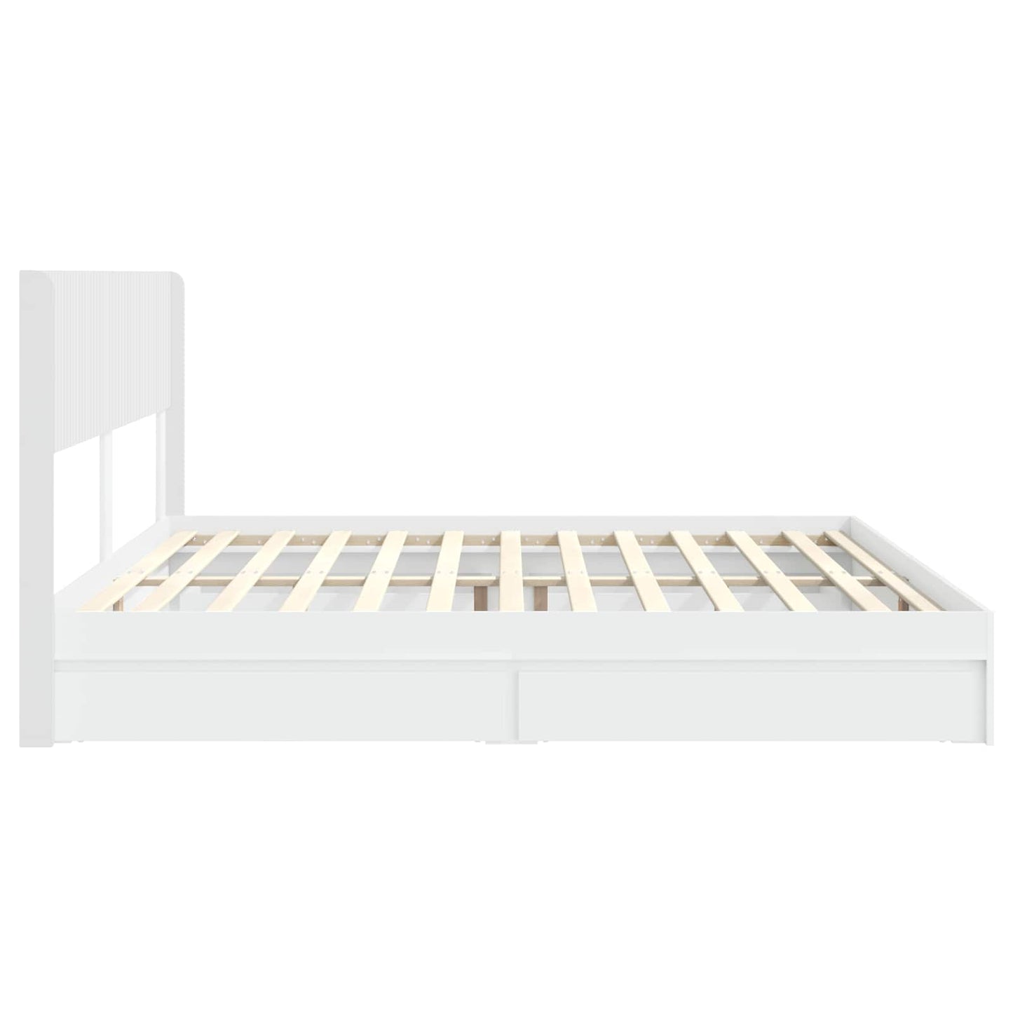 vidaXL Bed Frame with Storage and Headboard White 180 x 200 cm