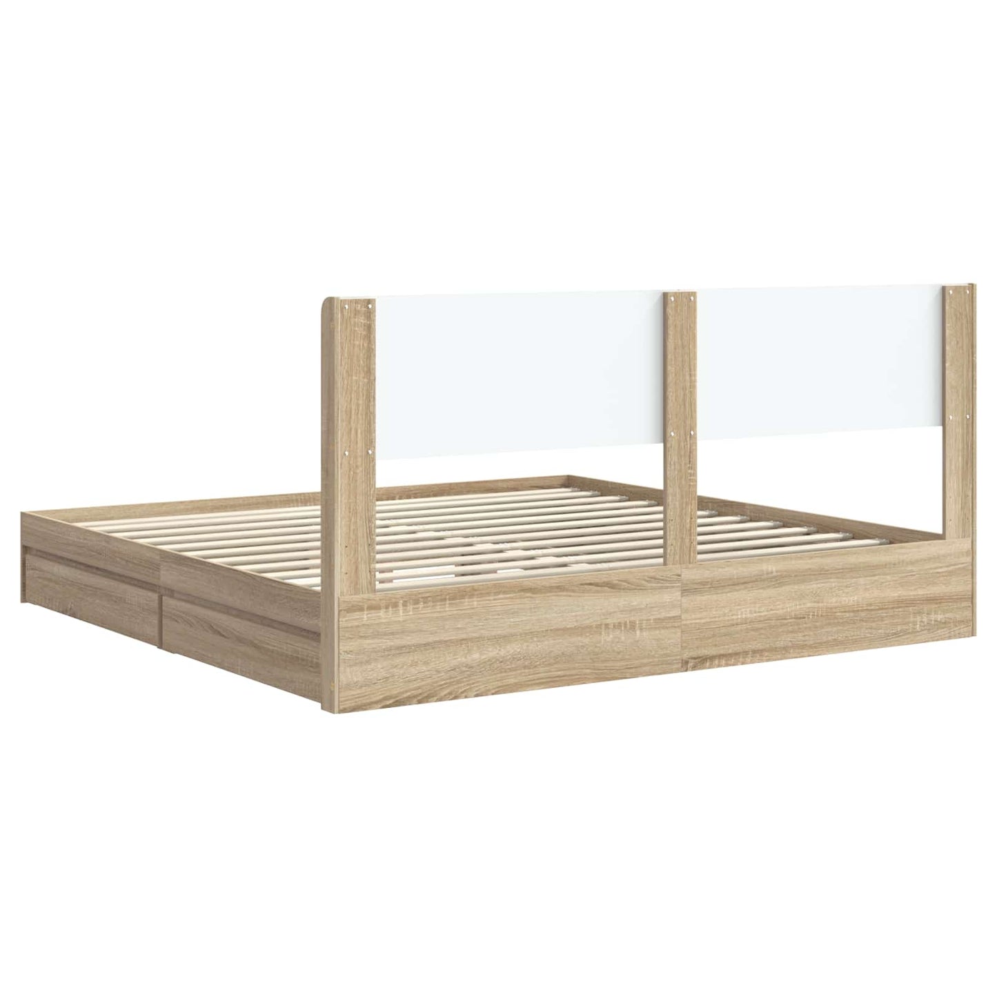 vidaXL Bed Frame with Storage and Headboard Sonoma Oak 180 x 200 cm