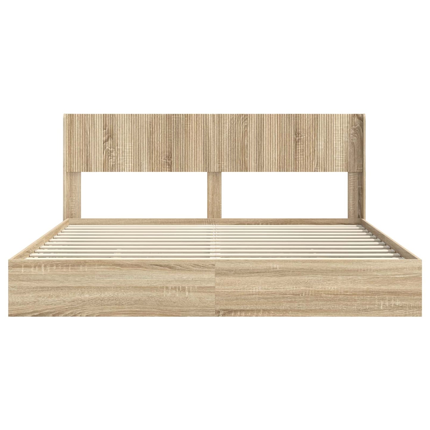vidaXL Bed Frame with Storage and Headboard Sonoma Oak 180 x 200 cm