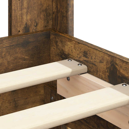 vidaXL Bed Frame with Storage and Headboard Smoked Oak 180 x 200 cm