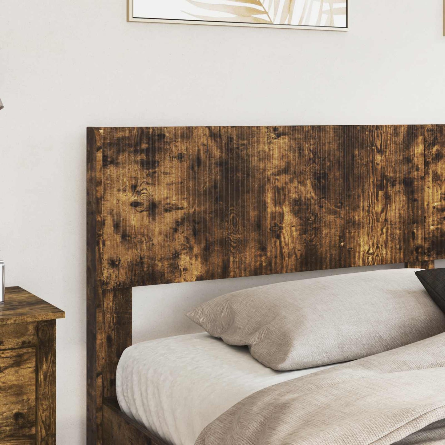 vidaXL Bed Frame with Storage and Headboard Smoked Oak 180 x 200 cm