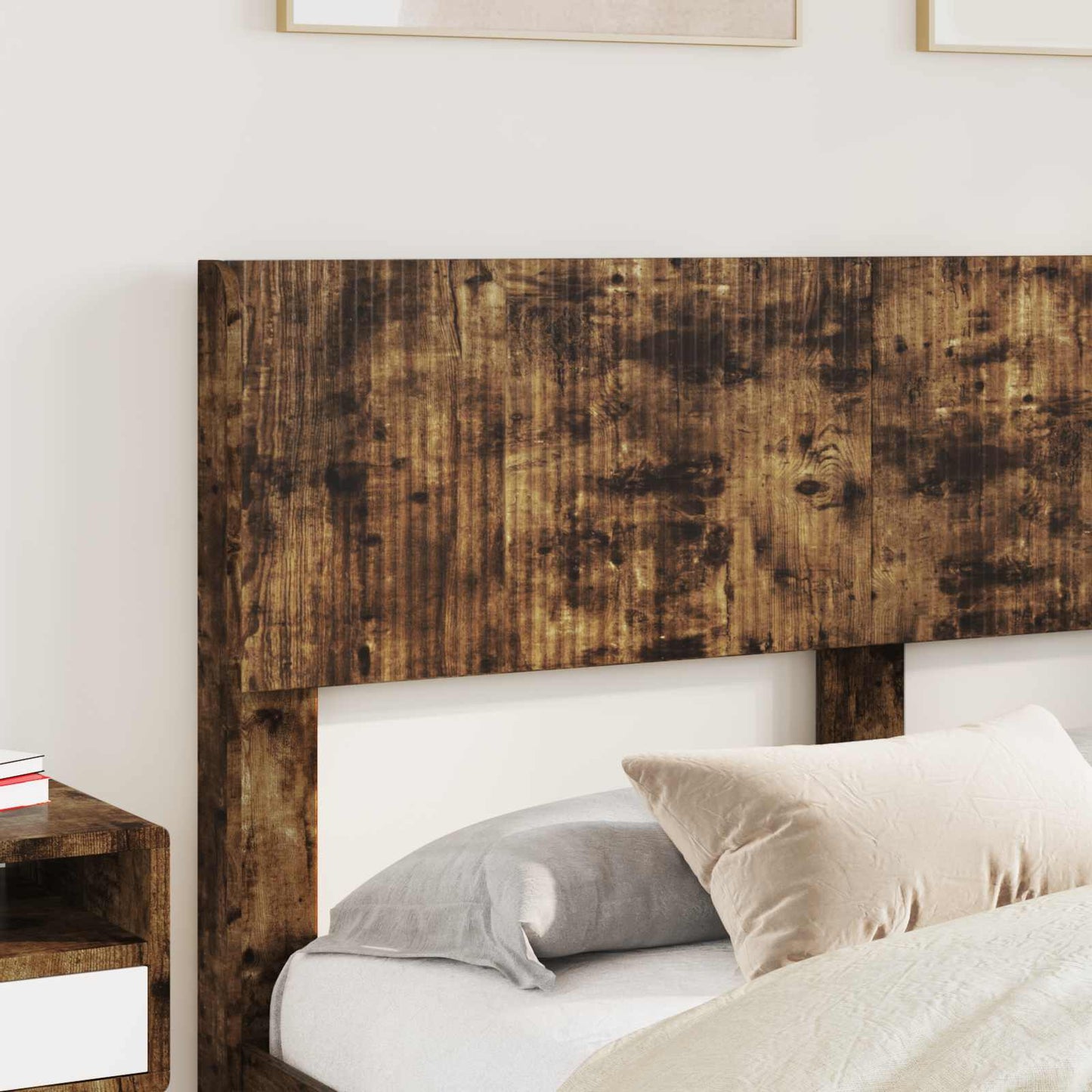 vidaXL Bed Frame with Storage and Headboard Smoked Oak 160 x 200 cm