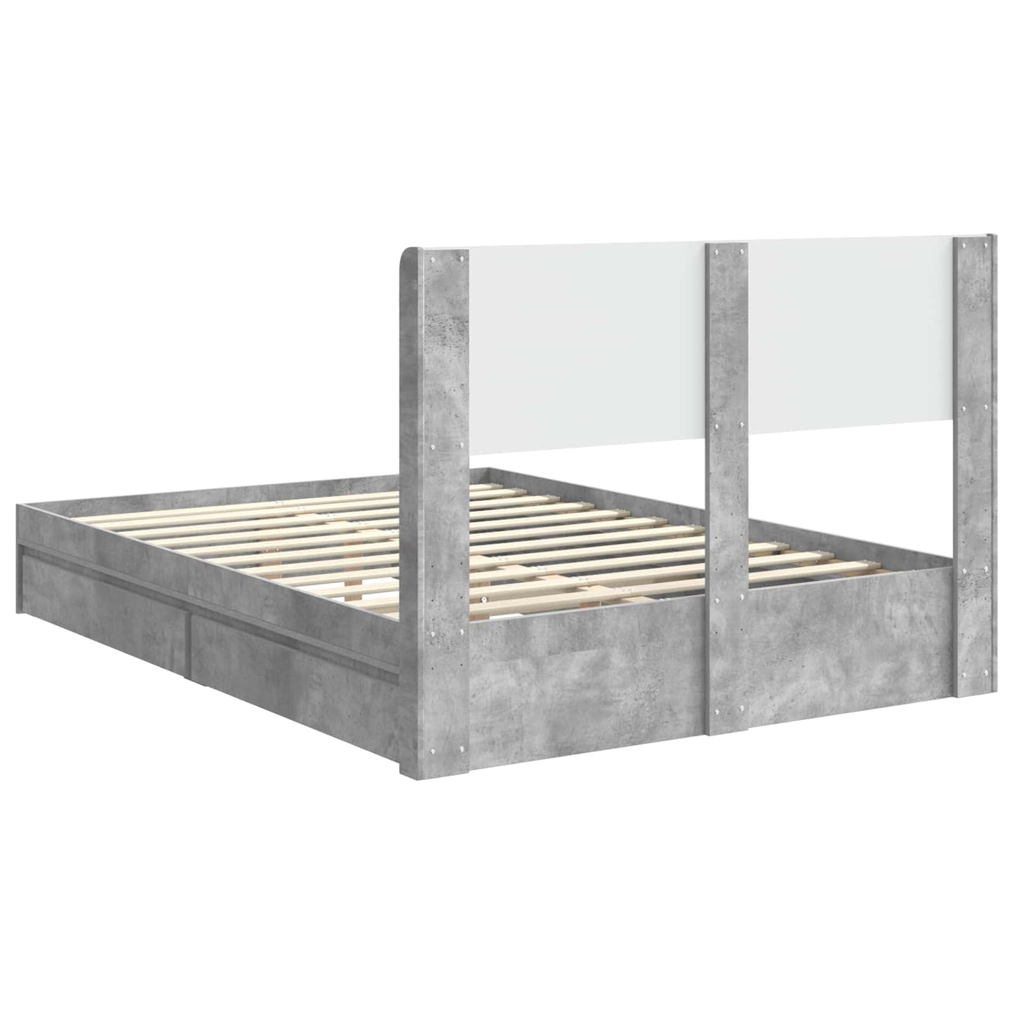 vidaXL Bed Frame with Storage and Headboard Concrete Grey 150 x 200 cm