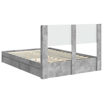 vidaXL Bed Frame with Storage and Headboard Concrete Grey 150 x 200 cm