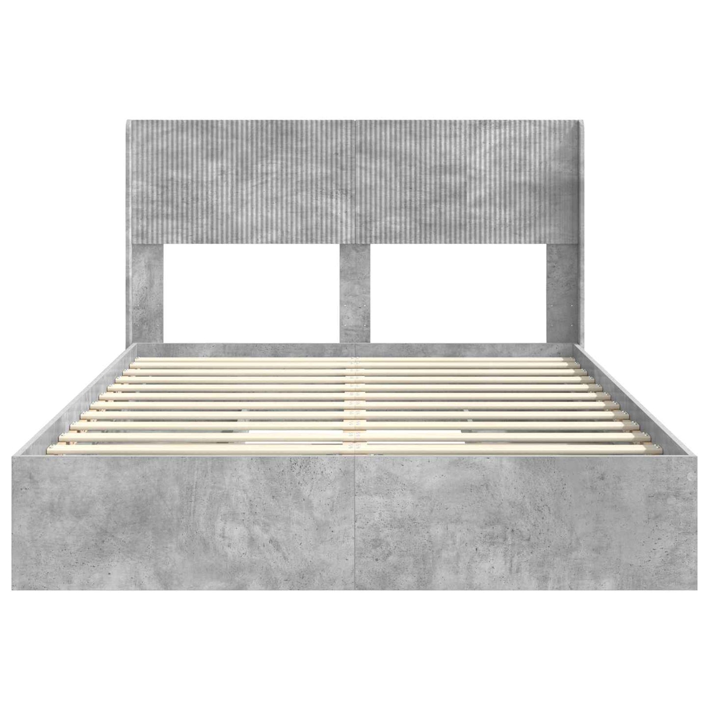 vidaXL Bed Frame with Storage and Headboard Concrete Grey 150 x 200 cm