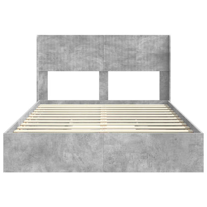 vidaXL Bed Frame with Storage and Headboard Concrete Grey 150 x 200 cm